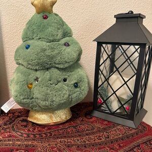 FAO Schwarz Plush Christmas Tree with Gold Base